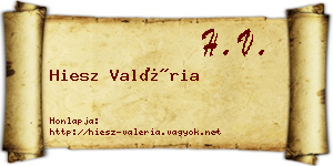 Hiesz Valéria névjegykártya